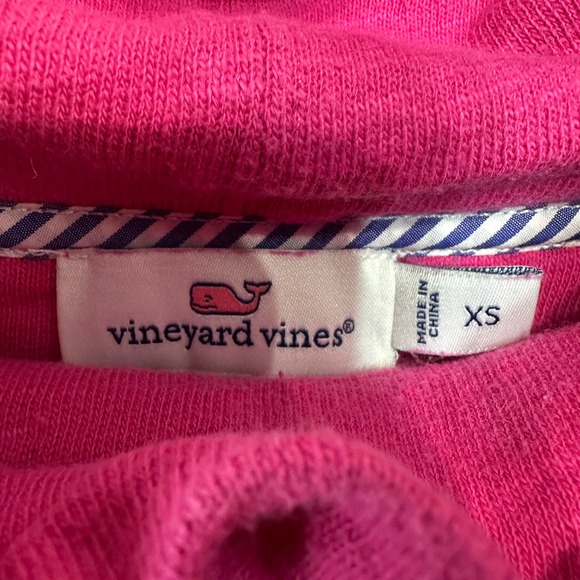 Vineyard Vines Womens XS Hot Pink Slub Funnel Neck Pullover Cotton Sweatshirt - Picture 5 of 7
